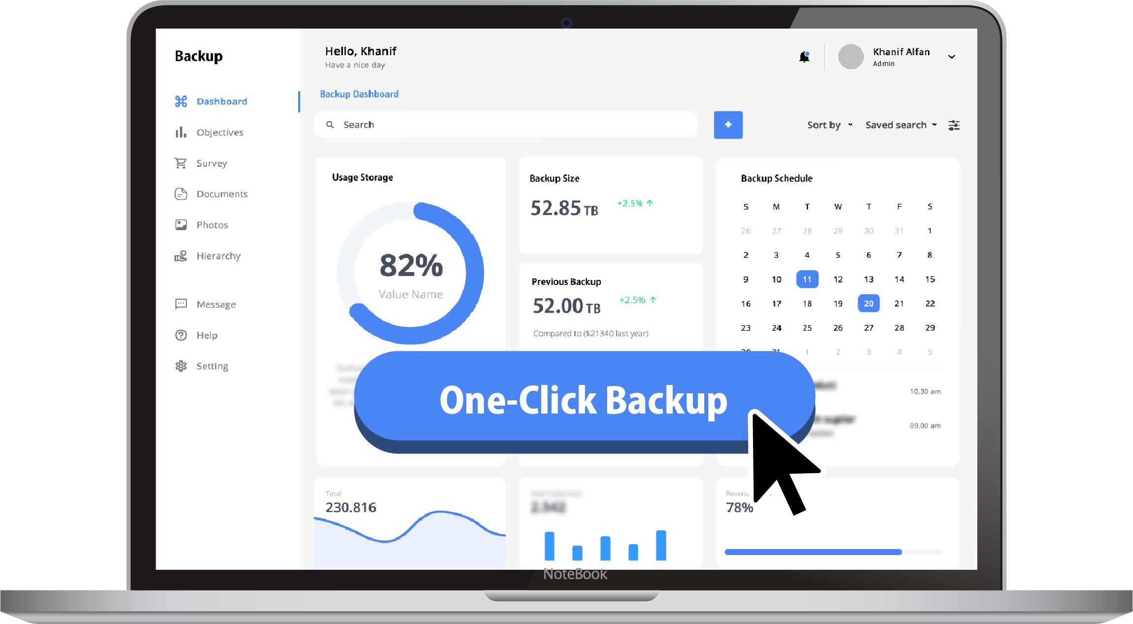 ワンクリックバックアップイメージ