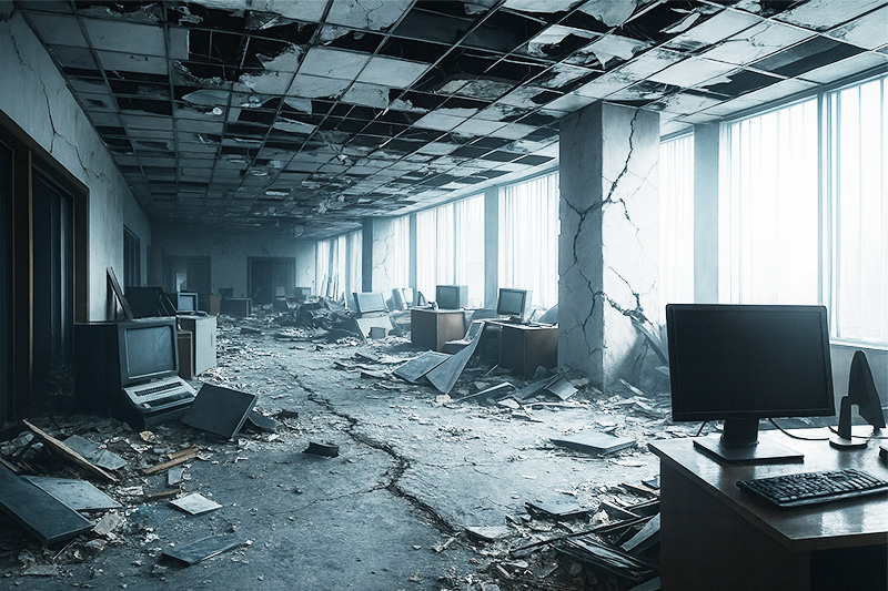 庁舎被災や通信途絶のリスク